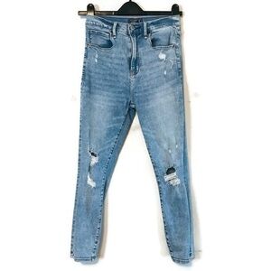 Abercrombie & Fitch Distressed Ultra High Rise Super Skinny Ankle Jeans 2 Short